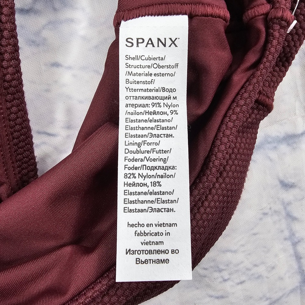 Spanx Shaping Ultra Hi-Rise Cheeky Swim Bottoms Women S Mulberry Textured 50673R - Picture 7 of 11
